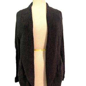 Barefoot Dreams Cozychic Lite Circle Cardigan Black Charcoal Size XS/S